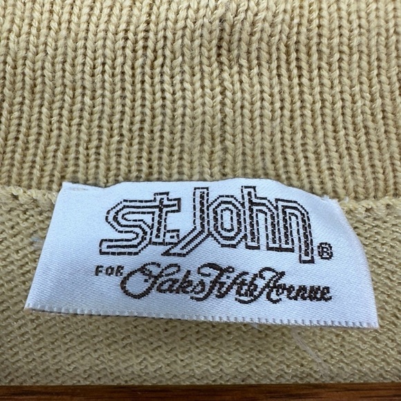 St John Size 8 Yellow Open Front Knit Cardigan - Picture 3 of 6